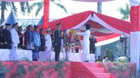 Upacara penurunan bendera HUT ke-80 RI di Babel berlangsung khidmat.