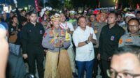 Kapolri dan Mensesneg tinjau panggung rakyat di Bundaran HI saat HUT RI ke-80.