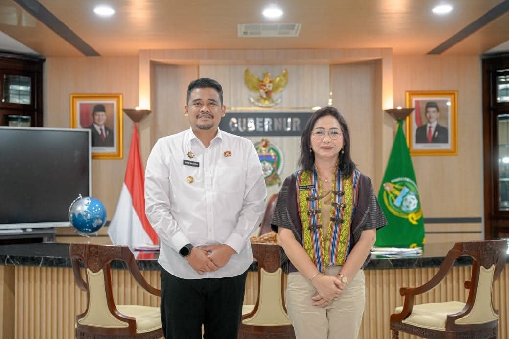 Wakil Bupati Humbang Hasundutan, Junita Rebekka Marbun, bertemu dengan Gubernur Sumatera Utara, Bobby Nasution