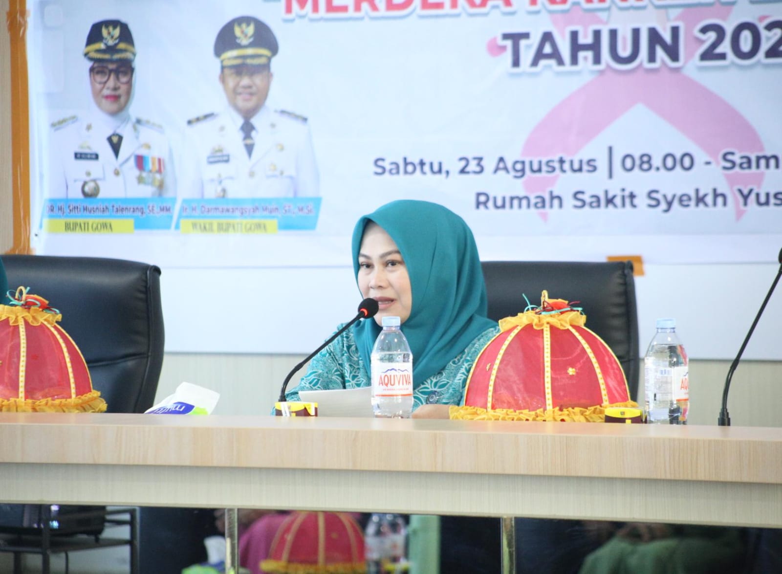 Ketua TP PKK Gowa, Andi Tenri Indah Darmawasyah mengajak edukasi perempuan pentingnya deteksi dini kanker serviks.