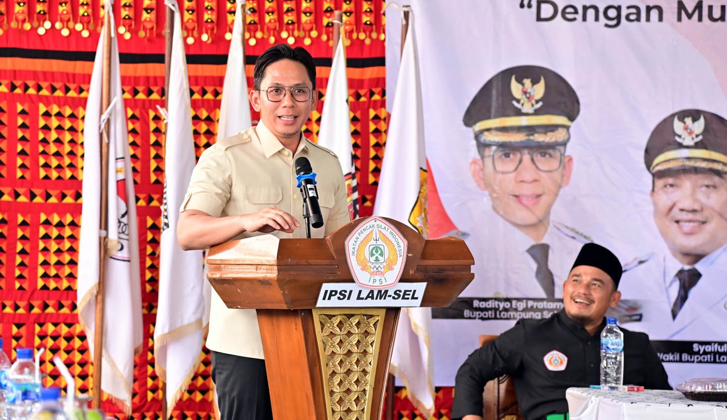 Bupati Lampung Selatan Radityo Egi Pratama mendukung IPSI sebagai garda pelestarian budaya dan prestasi.
