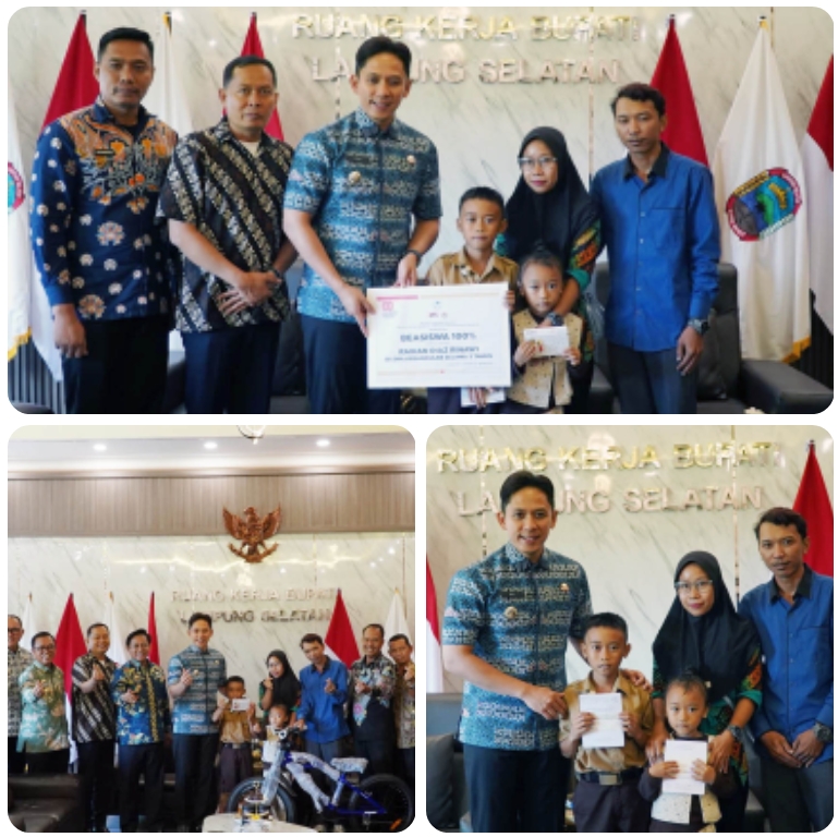 Bupati Egi tepati janji beri beasiswa dan tabungan pendidikan untuk Raihan, pahlawan cilik Rajabasa.