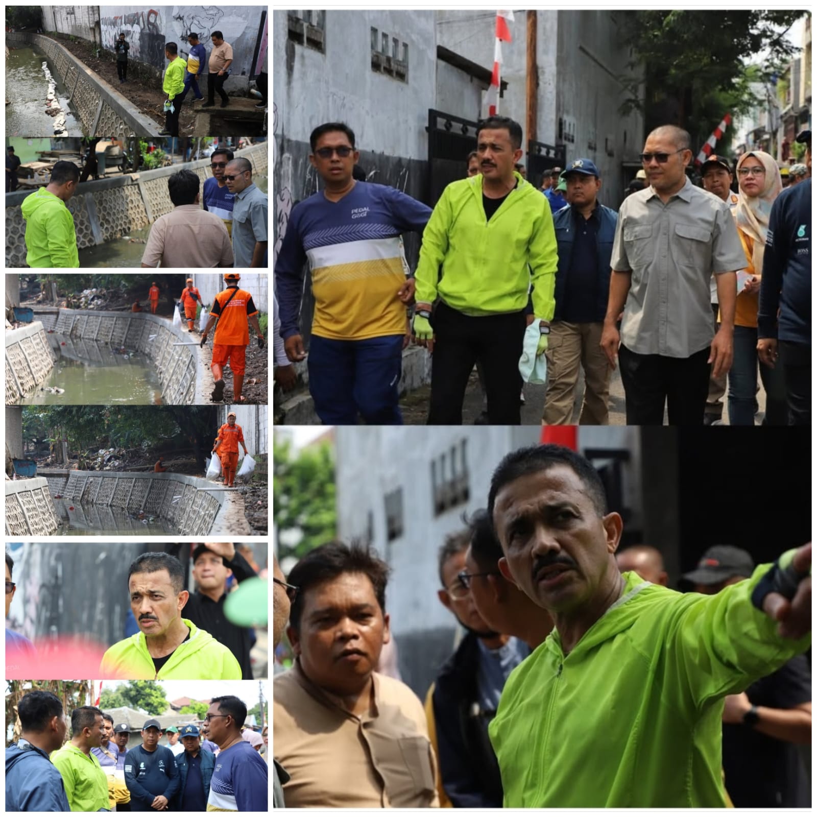 Walikota Jaksel M Anwar meninjau perbaikan turap Kali Sepak di Petukangan Utara