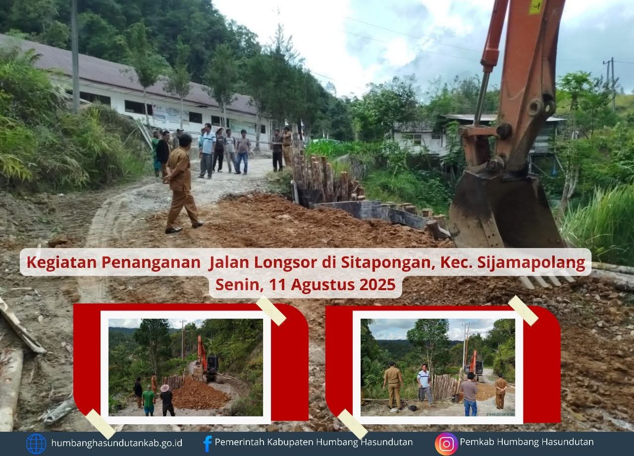Pemkab Humbahas bersama warga dan PLTMH memperbaiki jalan longsor di Sitapongan untuk memulihkan akses transportasi dan ekonomi warga.
