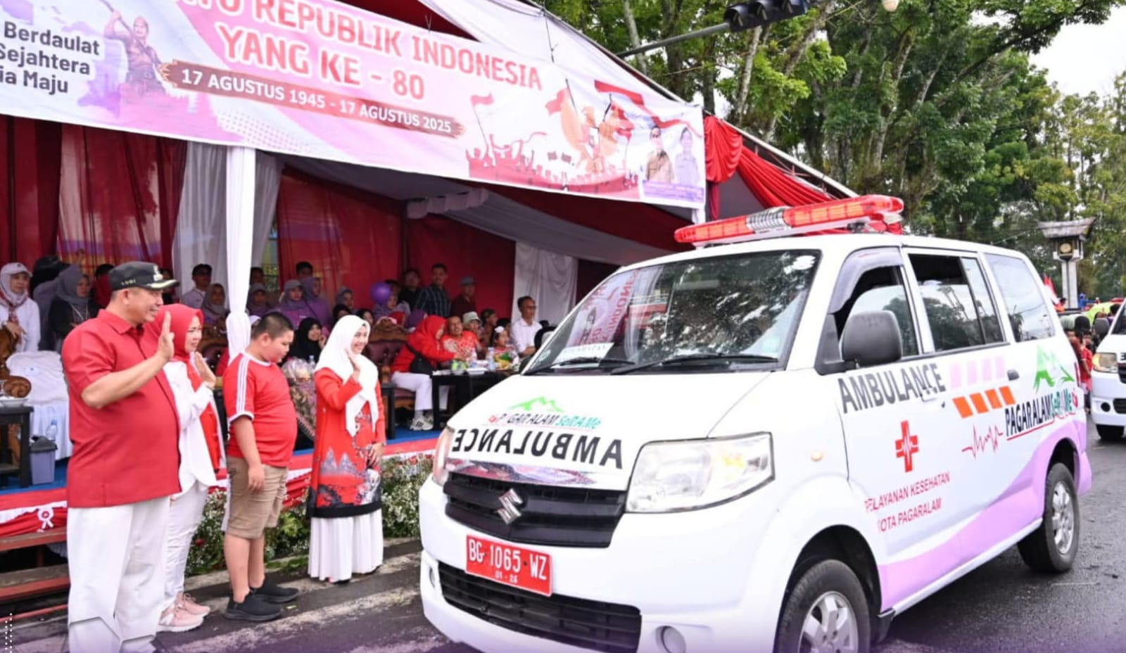 Karnaval HUT RI ke-80 Kota Pagaralam berlangsung meriah.