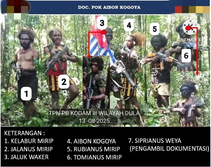 anggota Kelompok Kriminal Bersenjata (KKB) pimpinan Aibon Kogoya alias Daniel Kogoya.