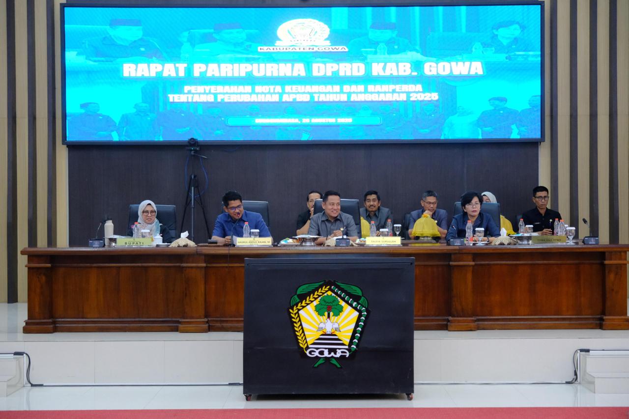 Rapat Paripurna DPRD Kabupaten Gowa, Selasa (26/8),