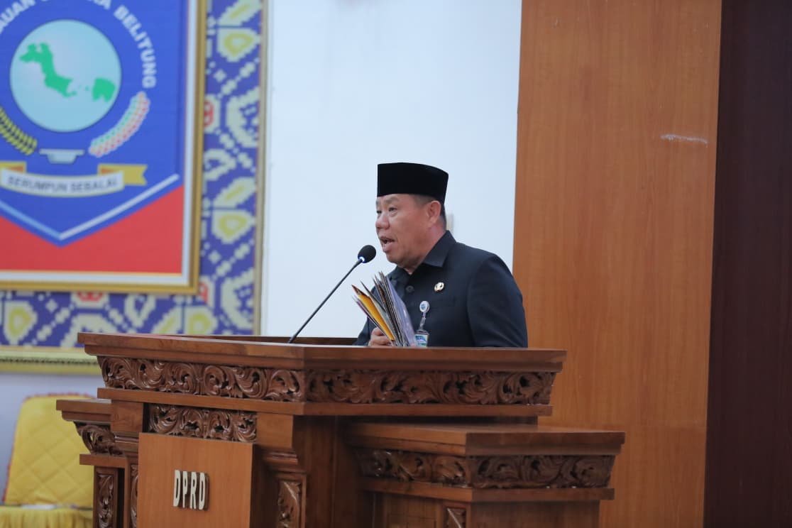 Gubernur Hidayat Arsani menghadiri sidang Paripurna DPRD Babel.