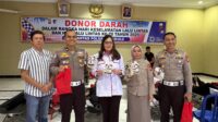 Ditlantas Polda Bengkulu menggelar donor darah di HUT Lalu Lintas ke-70