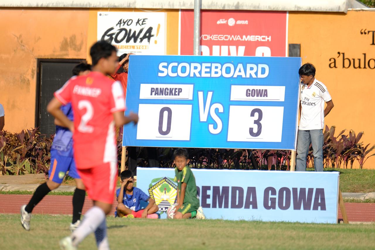 Tim sepak bola Kabupaten Gowa lolos ke Porprov Sulsel 2026 setelah menyingkirkan Pangkep dengan skor 3-0. Tim sepak bola Kabupaten Gowa lolos ke Porprov Sulsel 2026 setelah menyingkirkan Pangkep dengan skor 3-0.