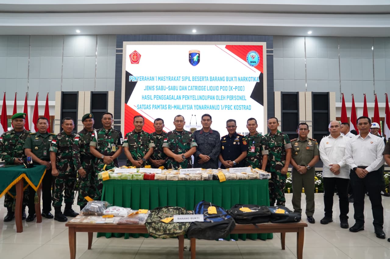 Pangdam XII/Tpr Serahkan Barang Bukti 63 Kg Sabu ke BNNP Kalbar