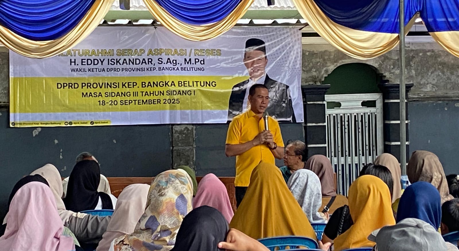 Wakil Ketua DPRD Babel, Eddy Iskandar, menyerap aspirasi warga Pangkalpinang terkait BPJS, infrastruktur, dan persoalan sampah.