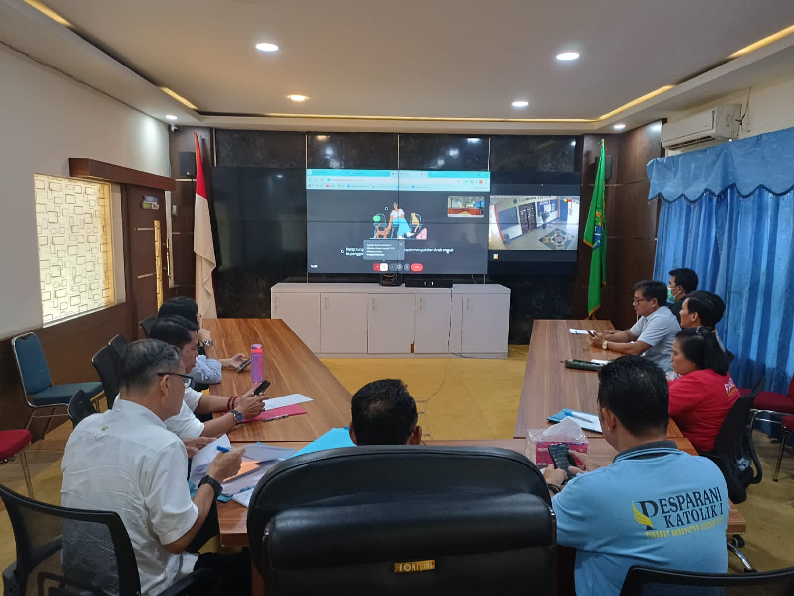 Pengurus LP3K Sintang mengikuti Technical Meeting Pesparani I Kalbar secara virtual.