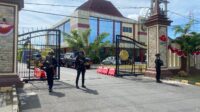 Detasemen Gegana Brimob Polda Bengkulu melaksanakan backup pengamanan di Mapolda Bengkulu