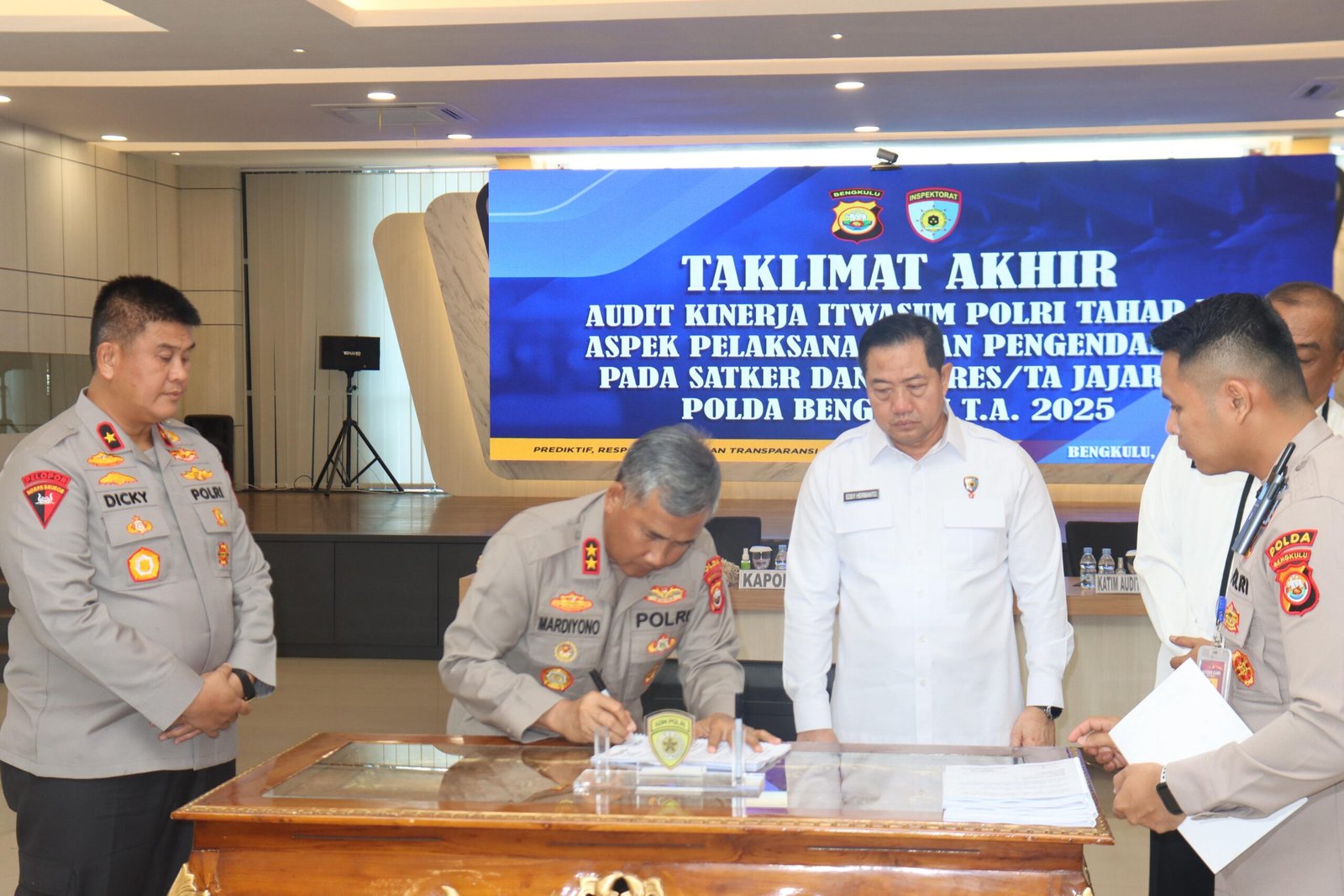 Kapolda Bengkulu Pimpin Taklimat Akhir Audit Kinerja
