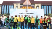 Polda Riau dan ratusan driver ojol kumpul bareng di Pekanbaru.