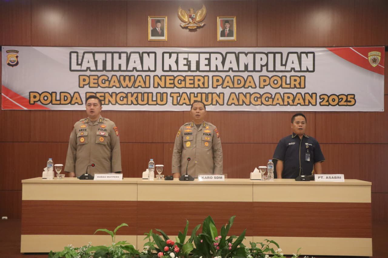 Biro SDM Polda Bengkulu menggelar Latpram PNPP TA 2025 untuk membekali personel yang memasuki masa purna tugas agar tetap produktif dan berkontribusi positif di masyarakat.