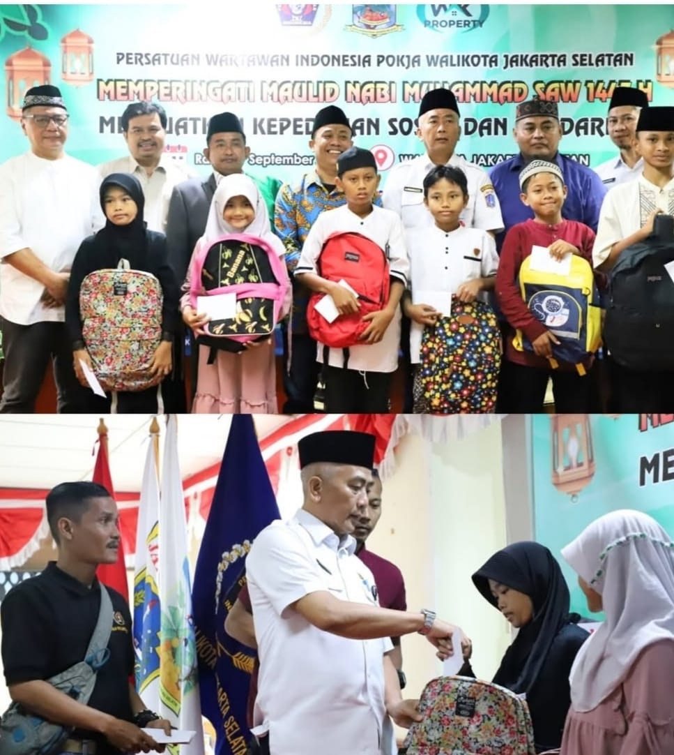 Pokja PWI Jaksel memperingati Maulid Nabi Muhammad SAW dengan tausiyah, berbagi dengan anak yatim, serta memperkuat ukhuwah wathaniyah.