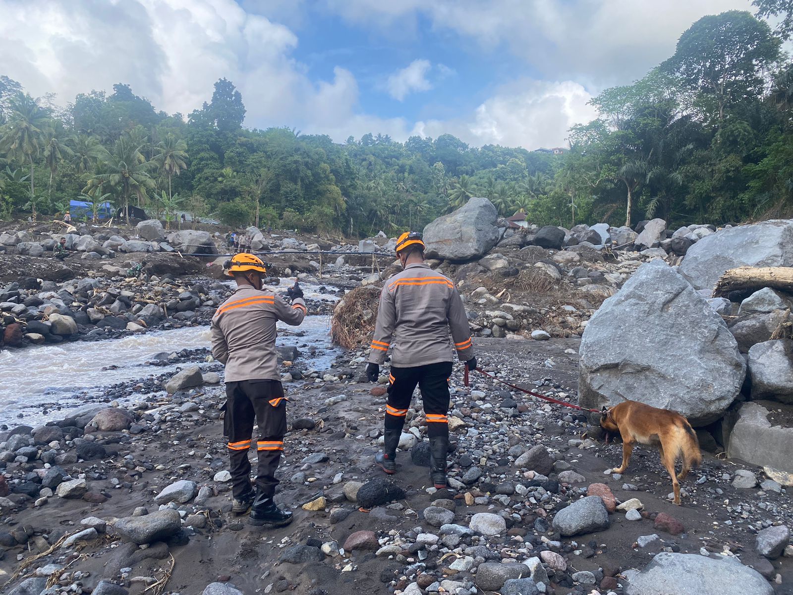 Tim K9 Polri turun langsung membantu pencarian korban bencana alam di Nagakeo, NTT.