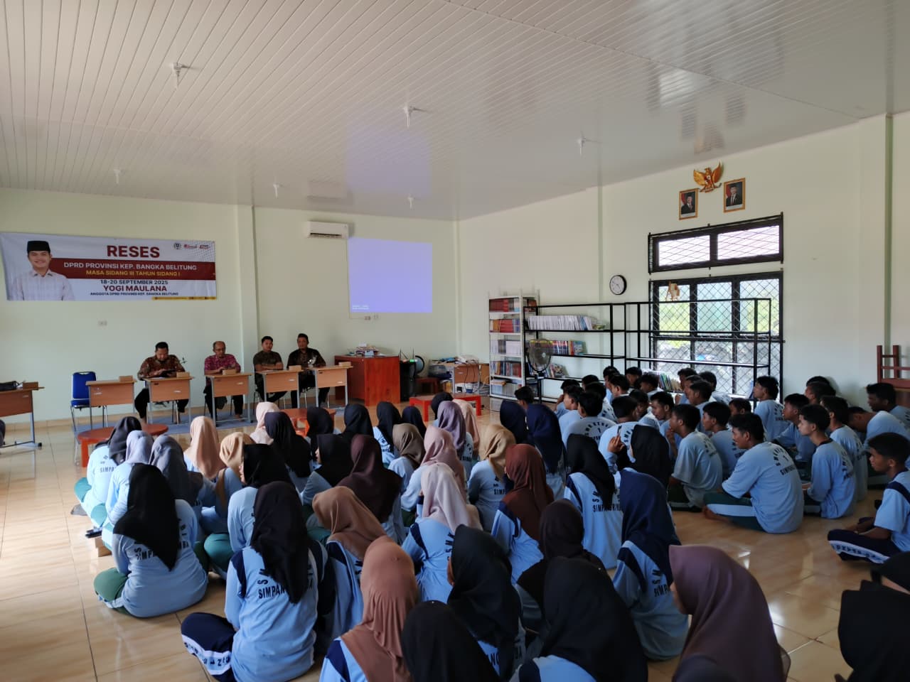 Yogi Maulana menyerap aspirasi di SMK Negeri 1 Simpang Rimba, Bangka Selatan.