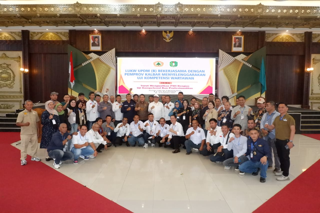 Uji Kompetensi Wartawan (UKW) Moestopo bersama Pemprov Kalbar di Pontianak diikuti 38 jurnalis.