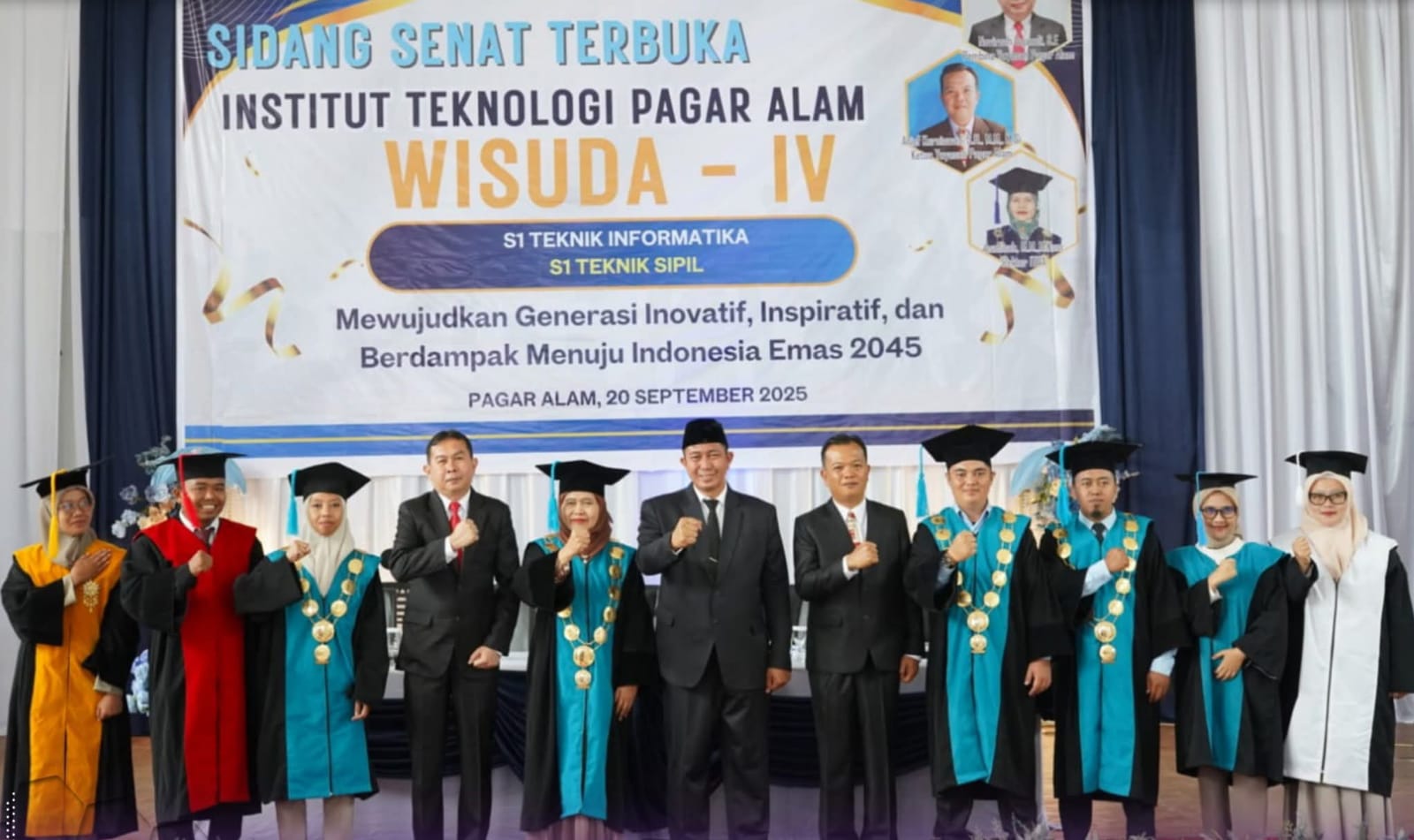 Wali Kota Pagar Alam, Ludi Oliansyah, menghadiri Wisuda ke-IV Institut Teknologi Pagar Alam (ITPA) 2025
