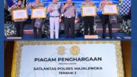 Satlantas Polres Majalengka meraih Juara II Kawasan Tertib Lalu Lintas tingkat Polda Jabar pada HUT Lalu Lintas ke-70.