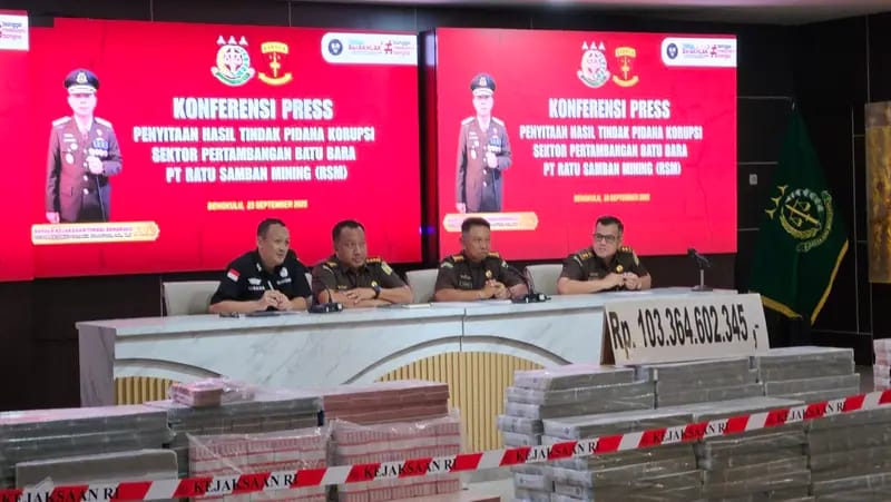 Kejati Bengkulu menyita aset Rp103 miliar dari kasus korupsi tambang batu bara.