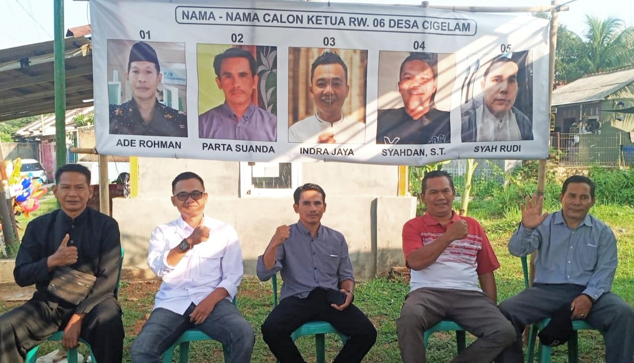 Lima kandidat calon ketua RW 06 yang bersaing dalam pemilihan