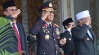 Kapolda Bengkulu Irjen Pol. Mardiyono menghadiri upacara HUT ke-80 TNI di Balai Semarak Bengkulu.