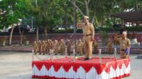 Apel mingguan Pemkab Lampung Selatan di Lapangan Korpri, Kalianda, Senin (6/10/2025).