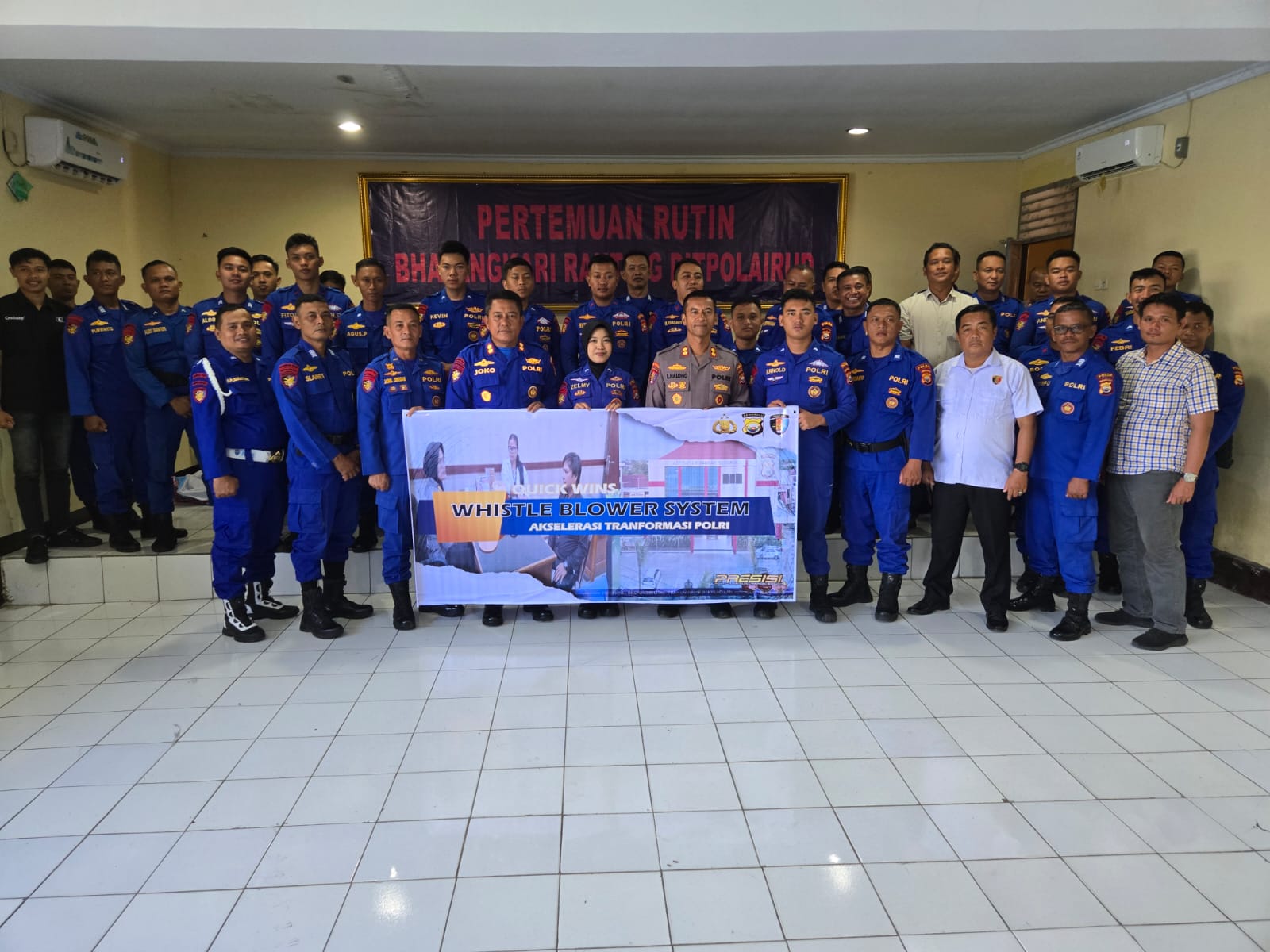 Bidpropam Polda Bengkulu melaksanakan sosialisasi Whistle Blower System dan SP4N LAPOR di Ditpolairud