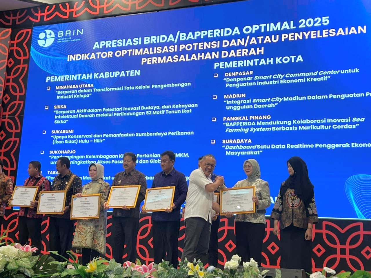 Pemkot Pangkalpinang menerima Apresiasi BRIDA/BAPPERIDA Optimal 2025 dari BRIN atas solusi inovatif dalam pengelolaan sampah