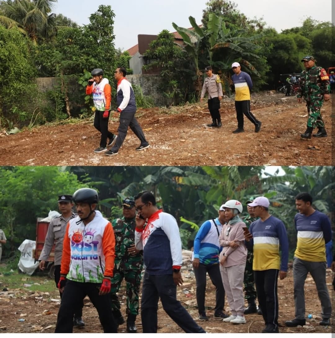 Wali Kota Jakarta Selatan M. Anwar meninjau pembangunan embung Bintaro