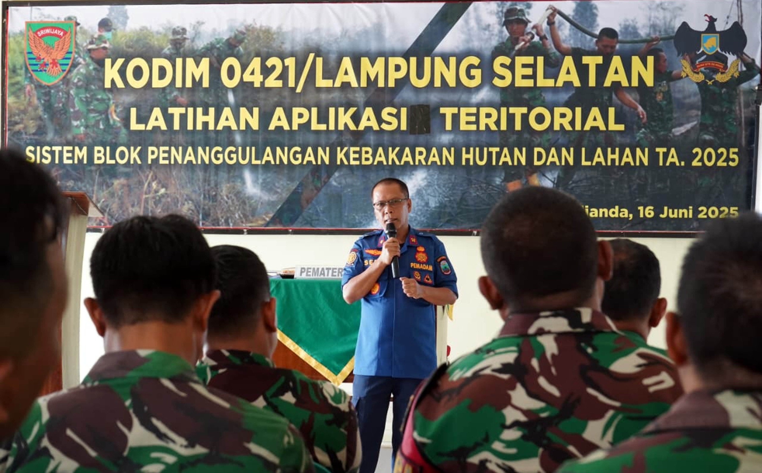 Damkarmat Lampung Selatan menggandeng Kodim 0421/LS