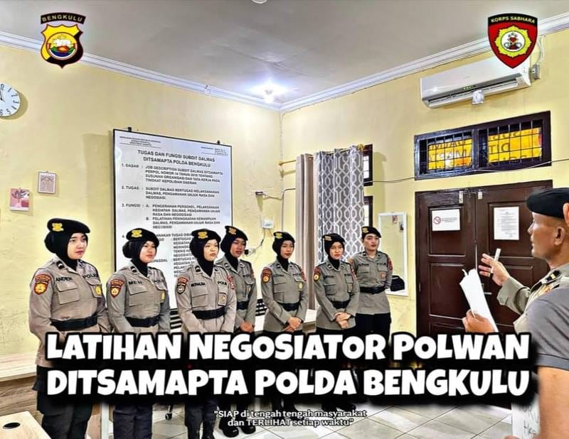 Polwan Ditsamapta Polda Bengkulu latihan negosiasi