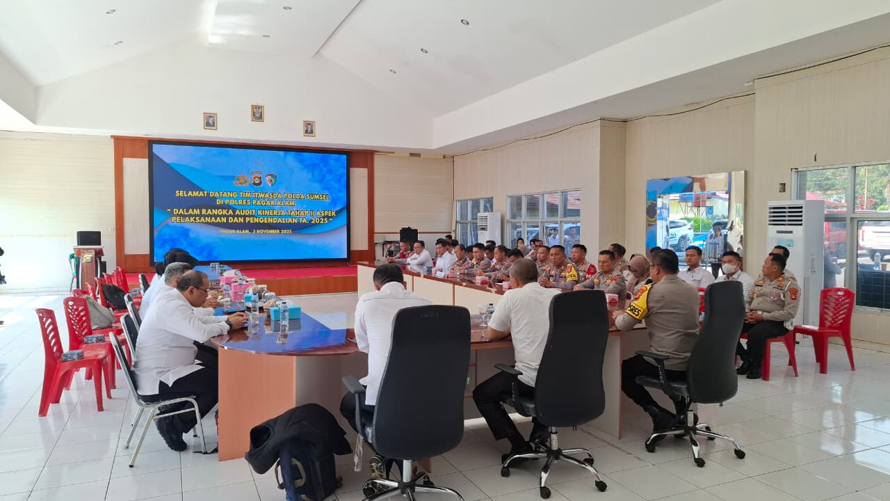 Tim Itwasda Polda Sumsel melakukan audit kinerja tahap II di Polres Pagaralam.
