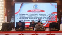 DPRD Babel menggelar rapat paripurna untuk menetapkan perubahan pimpinan fraksi dan menunda pengesahan Propemperda 2026