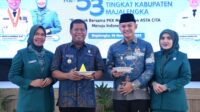 Bupati Eman Suherman ajak kader PKK Majalengka berinovasi dan bersinergi wujudkan visi Majalengka Langkung Sae pada HKG PKK ke-53.