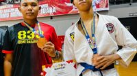 Serda Rifky Sakty Pradana dan Prada Muhammad Adibprianda, raih juara 3 kategori TNI-Polri 67 KG di Kejurda Karate Inkanas Kalbar 2025.