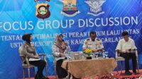 Focus Group Discussion (FGD) Optimalisasi Peran Forum Lalu Lintas yang digelar Ditlantas Polda Sumsel di Grand Atyasa Convention Center Palembang, Senin (24/11/2025).