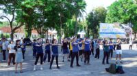 Peserta AIYEP 2025 ikut meriahkan senam pagi ASN Lampung Selatan di Lapangan Korpri