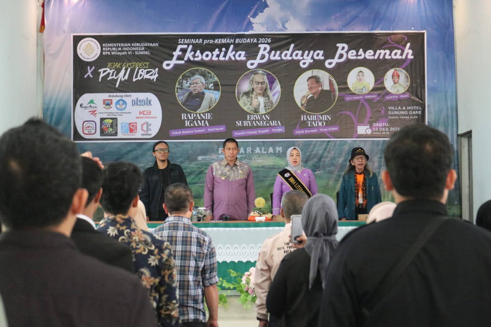 Wali Kota Pagar Alam Ludi Oliansyah membuka Seminar Pra-Kemah Budaya 2026