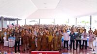Sosialisasi Layanan Pensiun Pegawai Negeri Sipil (PNS) Terpadu Tahun 2025 di Aula Sebesi, Gedung PKK Lampung Selatan, Senin (15/12/2025).