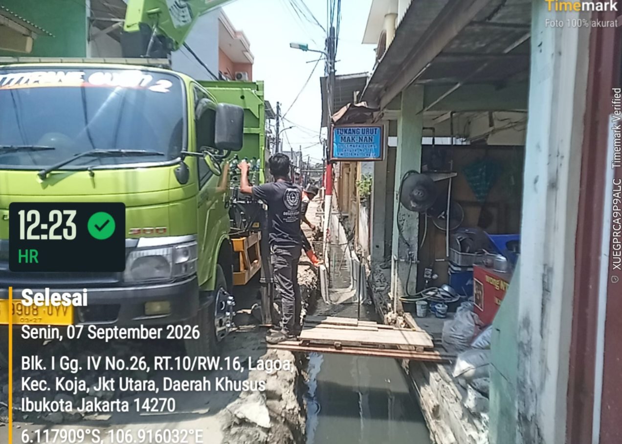 Proyek Pemeliharaan Sarana dan Prasarana Suku Dinas Sumber Daya Air (Sudin SDA) Jakarta Utara senilai Rp319.275.000 yang dikerjakan PT Tiga