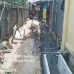 Proyek pembangunan saluran U-Ditch di Jalan Malaka III No. 64, RT 03/RW 06, Kelurahan Rorotan, Kecamatan Cilincing, Jakarta Utara