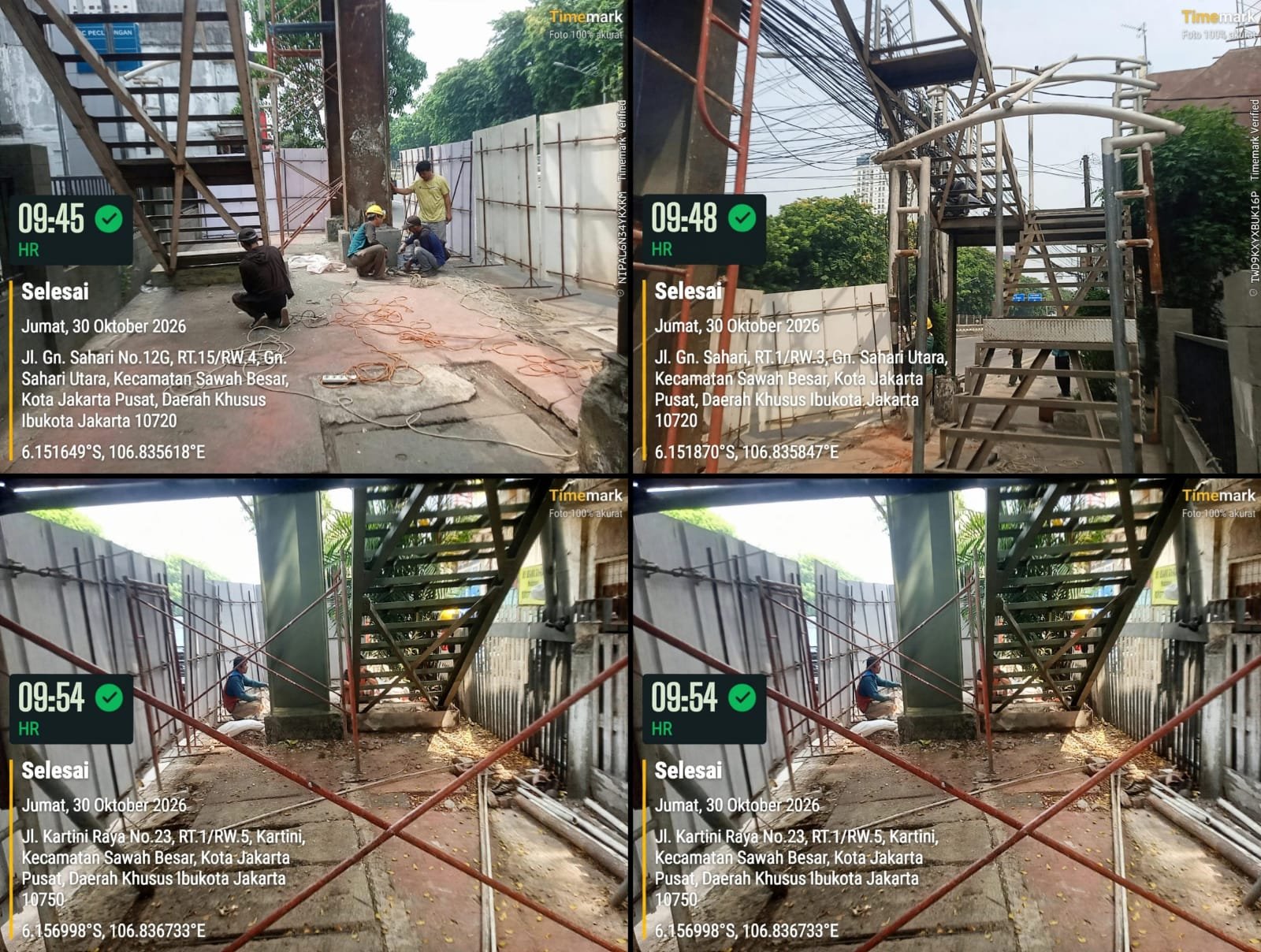 IMG 20261031 WA0003 Proyek Pemeliharaan Jembatan Penyeberangan Orang (JPO) Gunung Sahari 1-2 tanpa meteran kWh resmi